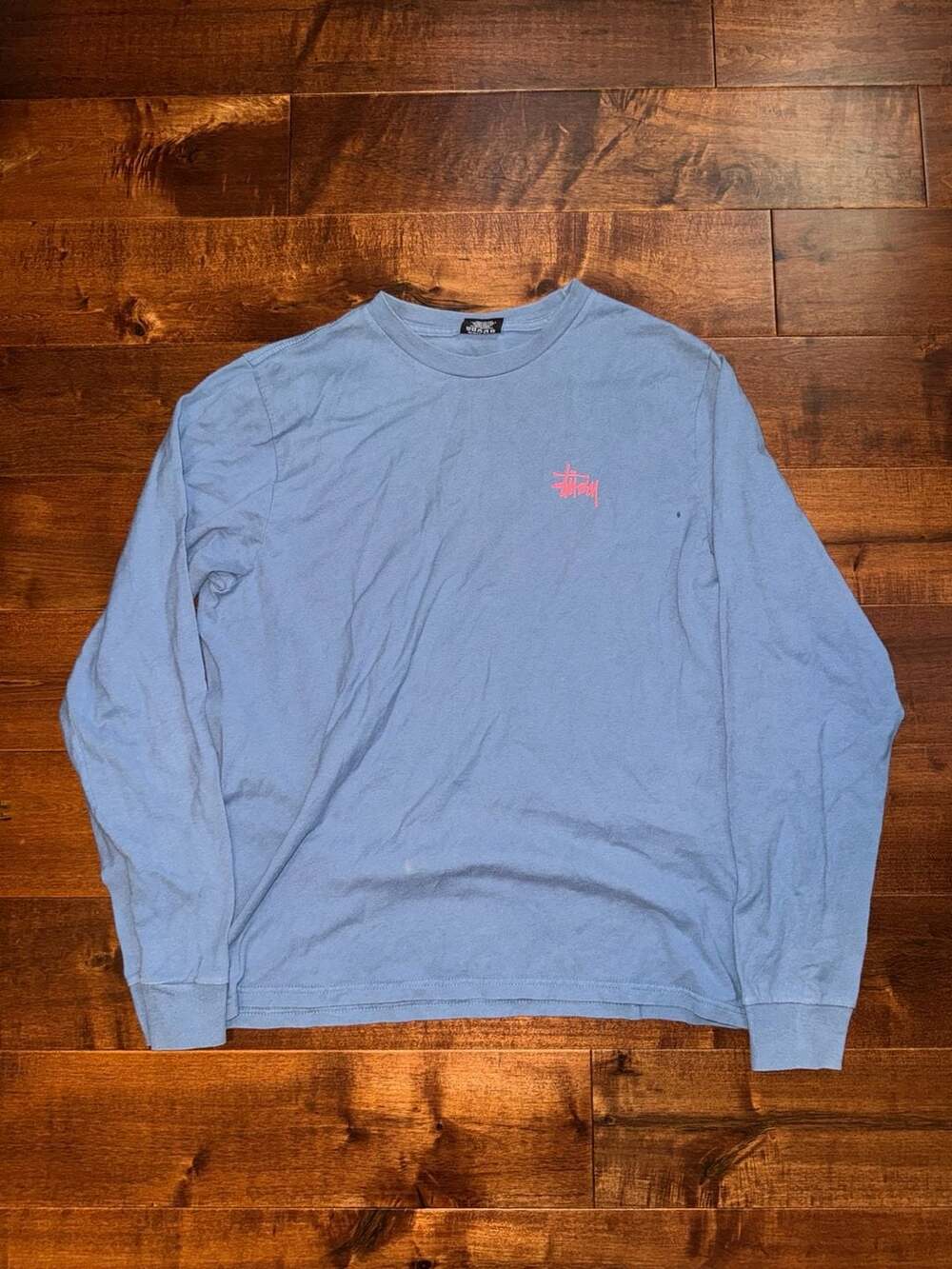 Stussy Basic Stussy Long Sleeve Tee Blue Medium